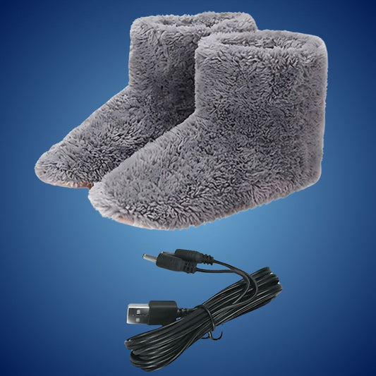 WärmeKomfort Exklusiv | Beheizte Hausschuhe – Verstellbare Temperatur – Weiches Fleece – USB-Aufladung – Gegen kalte Füße