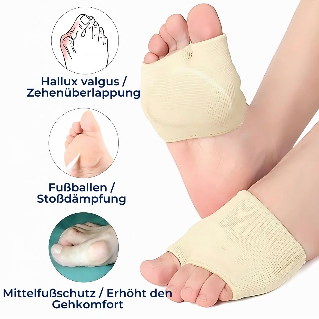 CushionFlex Exklusiv Vorfußschutz | Silikongelkissen - Dämpft Stöße - Schmerzlinderung - Bei Metatarsalgie - Täglicher Komfort