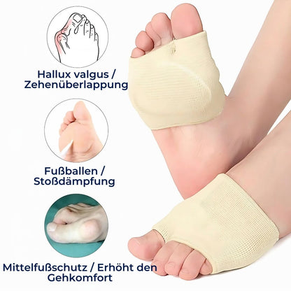 CushionFlex Exklusiv Vorfußschutz | Silikongelkissen - Dämpft Stöße - Schmerzlinderung - Bei Metatarsalgie - Täglicher Komfort