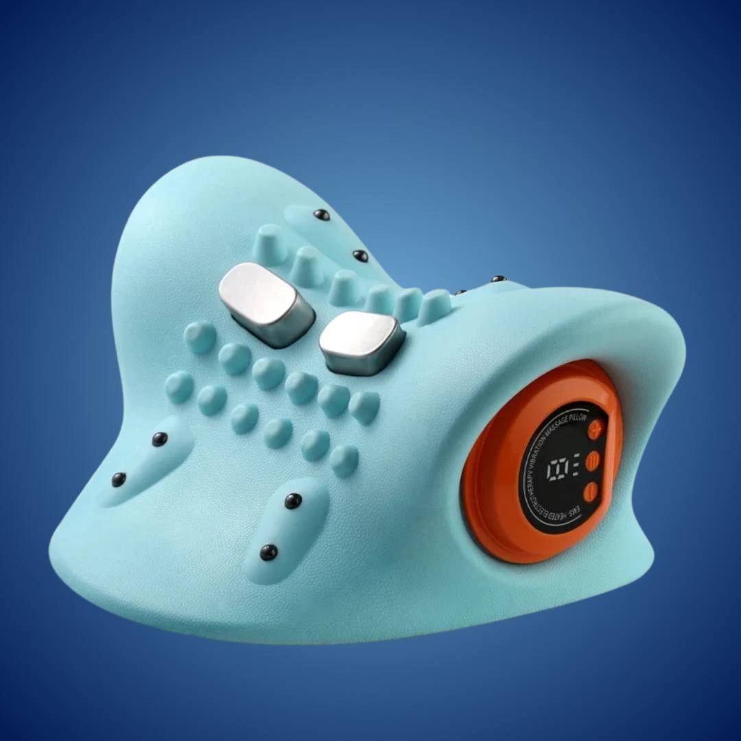 NackenEase Exklusiv EMS Nackenmassagegerät – Schmerzlinderung – Muskelstimulation – Wärmefunktion – Tragbar für Verspannungen