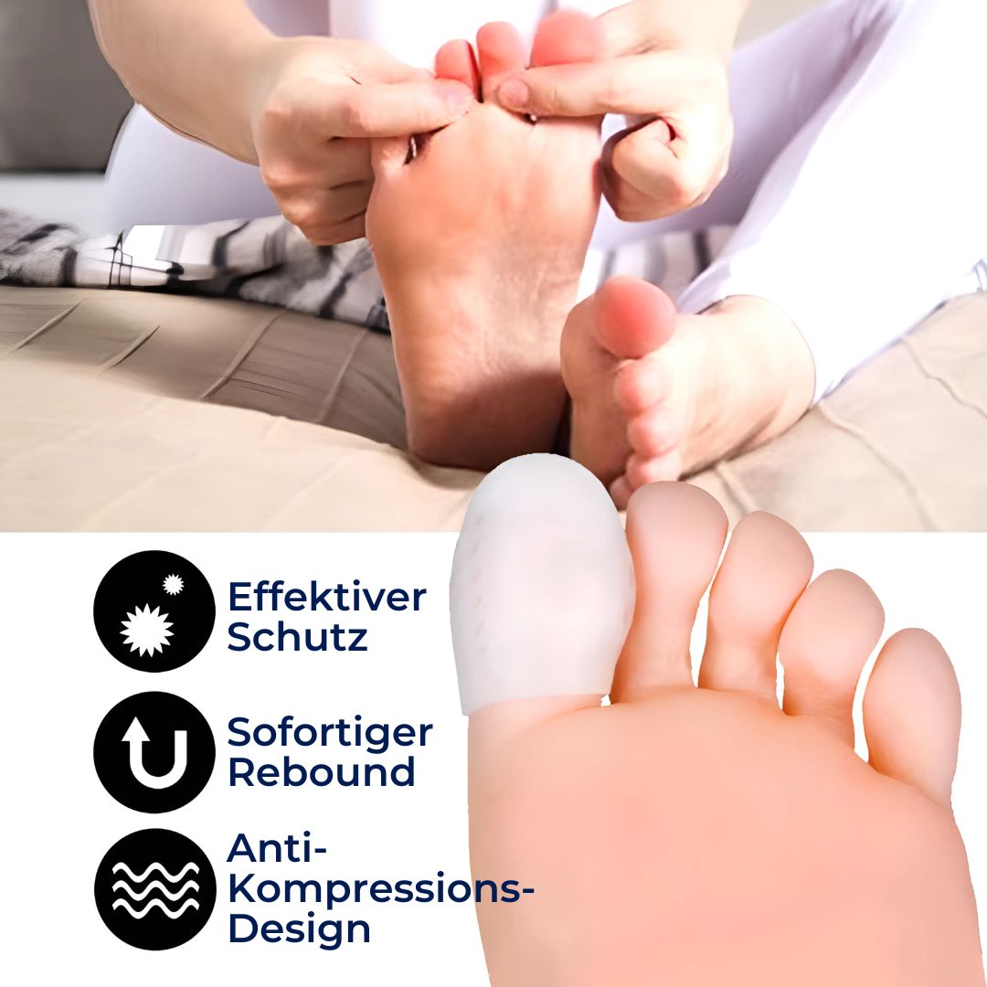 ToeGuard Exklusiv Comfort SiliconSoft Schutz | Belüftetes Silikon für Ballen und Blasen - Schmerzlinderung - Bequeme Fußpflege
