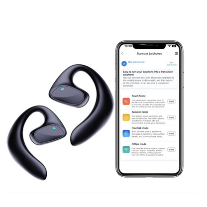 LingoWelle Exklusiv | Intelligenter Sofort Sprachübersetzer - 144 Sprachen - Echtzeit - Kabellose Bluetooth - Kopfhörer - KI - Geräuschunterdrückung