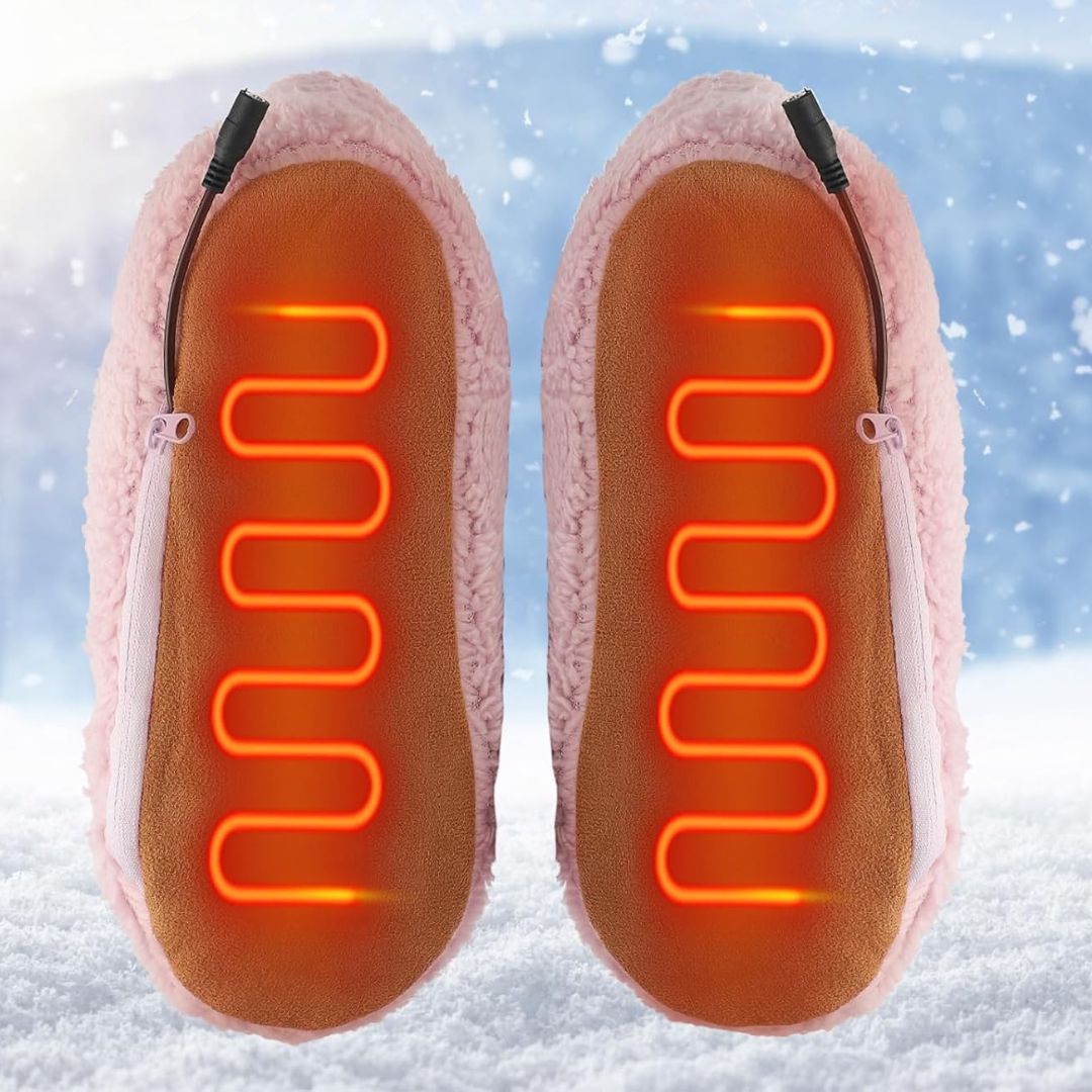 WärmeKomfort Exklusiv | Beheizte Hausschuhe – Verstellbare Temperatur – Weiches Fleece – USB-Aufladung – Gegen kalte Füße