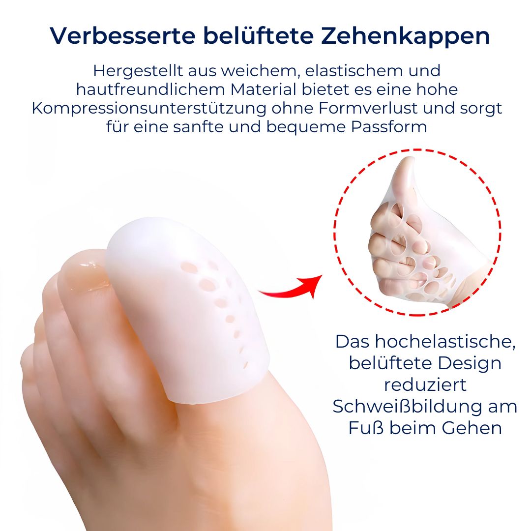 ToeGuard Exklusiv Comfort SiliconSoft Schutz | Belüftetes Silikon für Ballen und Blasen - Schmerzlinderung - Bequeme Fußpflege