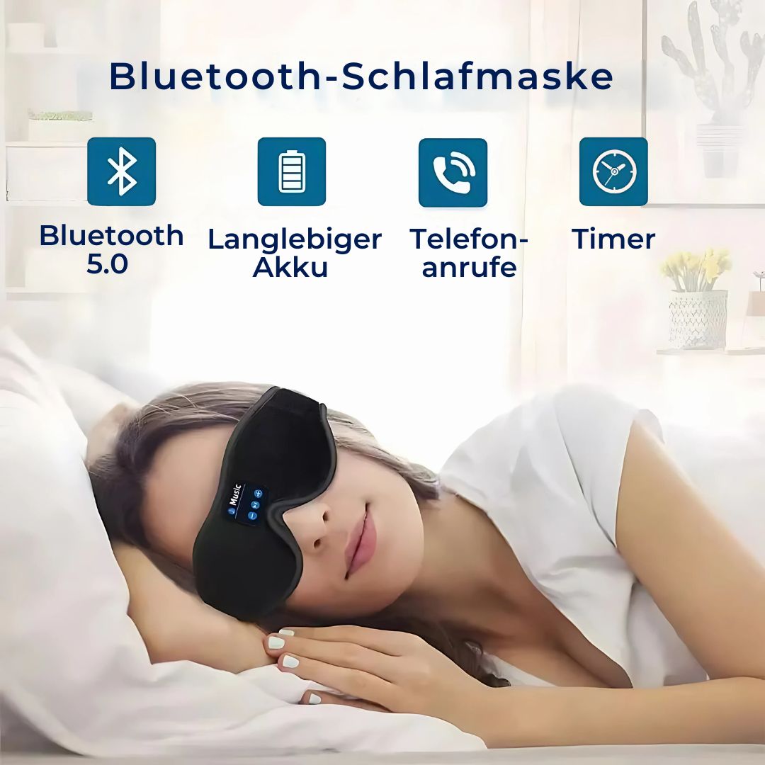 DreamSounds Exklusiv Bluetooth-Schlafmaske mit Integrierten Kopfhörern | Für Reisen, Meditation und Lichtblockierung
