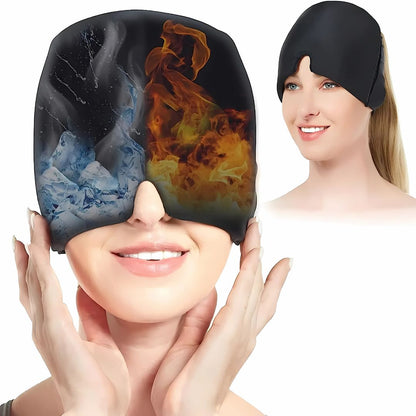 MigraSoothe Exklusiv Gelhaube – Sofortige Linderung bei Kopfschmerzen & Migräne | Kühlender Komfort – Drucktherapie – Lichtabschirmung