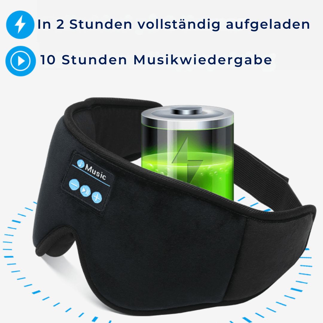 DreamSounds Exklusiv Bluetooth-Schlafmaske mit Integrierten Kopfhörern | Für Reisen, Meditation und Lichtblockierung