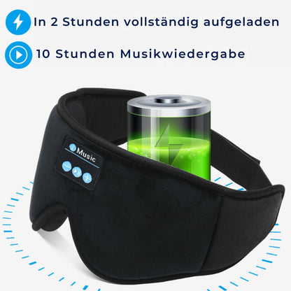 DreamSounds Exklusiv Bluetooth-Schlafmaske mit Integrierten Kopfhörern | Für Reisen, Meditation und Lichtblockierung