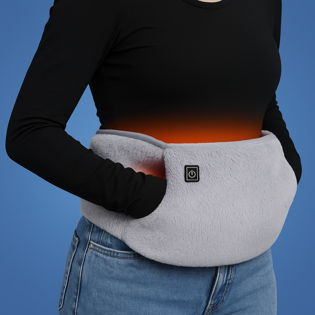 ThermaLind Exklusiv | Elektrischer Heizgürtel – Verstellbare Wärme – Tragbar – Schmerztherapie für Bauch & Lenden – Zuhause & Büro