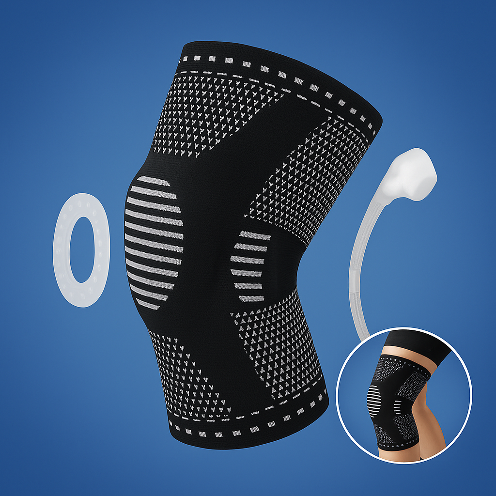 FlexiStabil Exklusiv | Elastische Kniebandage - Stabilität - Schmerzlinderung - Kompression - Verletzungen, Arthritis, Sport, Erholung