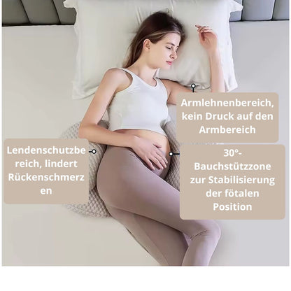 MaternLeicht Exklusiv | Ergonomisches Kissen für Schwangere – Ganzkörperstütze – Bauch, Rücken, Hüftschmerzen – Seitenschlaf – Stillzeit