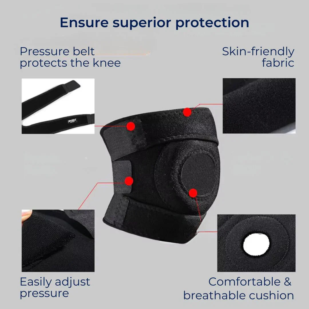 FlexiKnee Exklusiv Verstellbare Kniebandage | Anpassbare Unterstützung mit Dämpfung – Zur Verletzungsprävention und Komfort während Aktivitäten