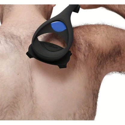 KlingenMax Exklusiv Rückenrasierer für Männer – Rückenhaarentfernung – Langer Griff – 2 Klingen – Schmerzfrei – Ergonomisch – Pflege