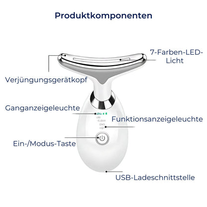 LumiLift Exklusiv | EMS Gesichtsformer – Mikrostrom Hautstraffung – Anti-Aging Gerät – Doppelkinn Reduktion & Falten Glättung