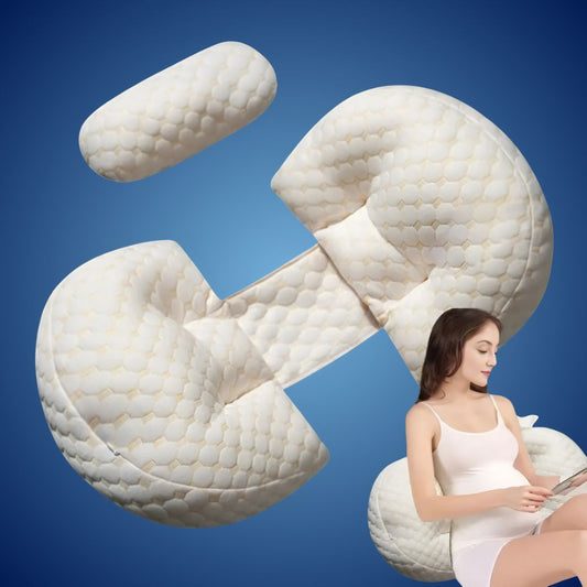 MaternLeicht Exklusiv | Ergonomisches Kissen für Schwangere – Ganzkörperstütze – Bauch, Rücken, Hüftschmerzen – Seitenschlaf – Stillzeit