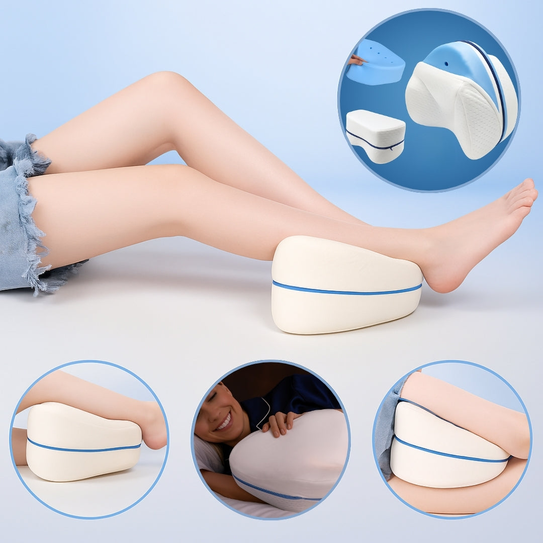 KnieTraum Exklusiv | Orthopädisches Kniekissen – Seitenschläfer – Ischias-Linderung – Atmungsaktiver Memory-Schaum