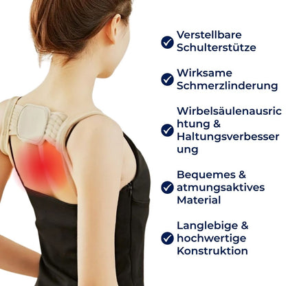 PostureAlign Exklusiv | Haltungskorrektur – Verstellbare Schulterstütze – Schmerzlinderung – Wirbelsäulenausrichtung – Rückenstütze
