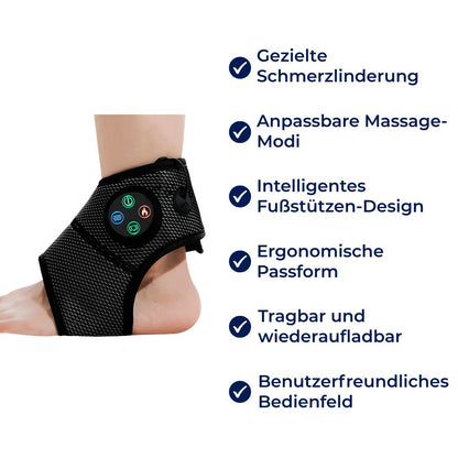 ReliefFlex Exklusiv | Elektrisches Fußmassagegerät – Verstellbare Bandage für Schmerzlinderung & Muskelentspannung am Fußgelenk