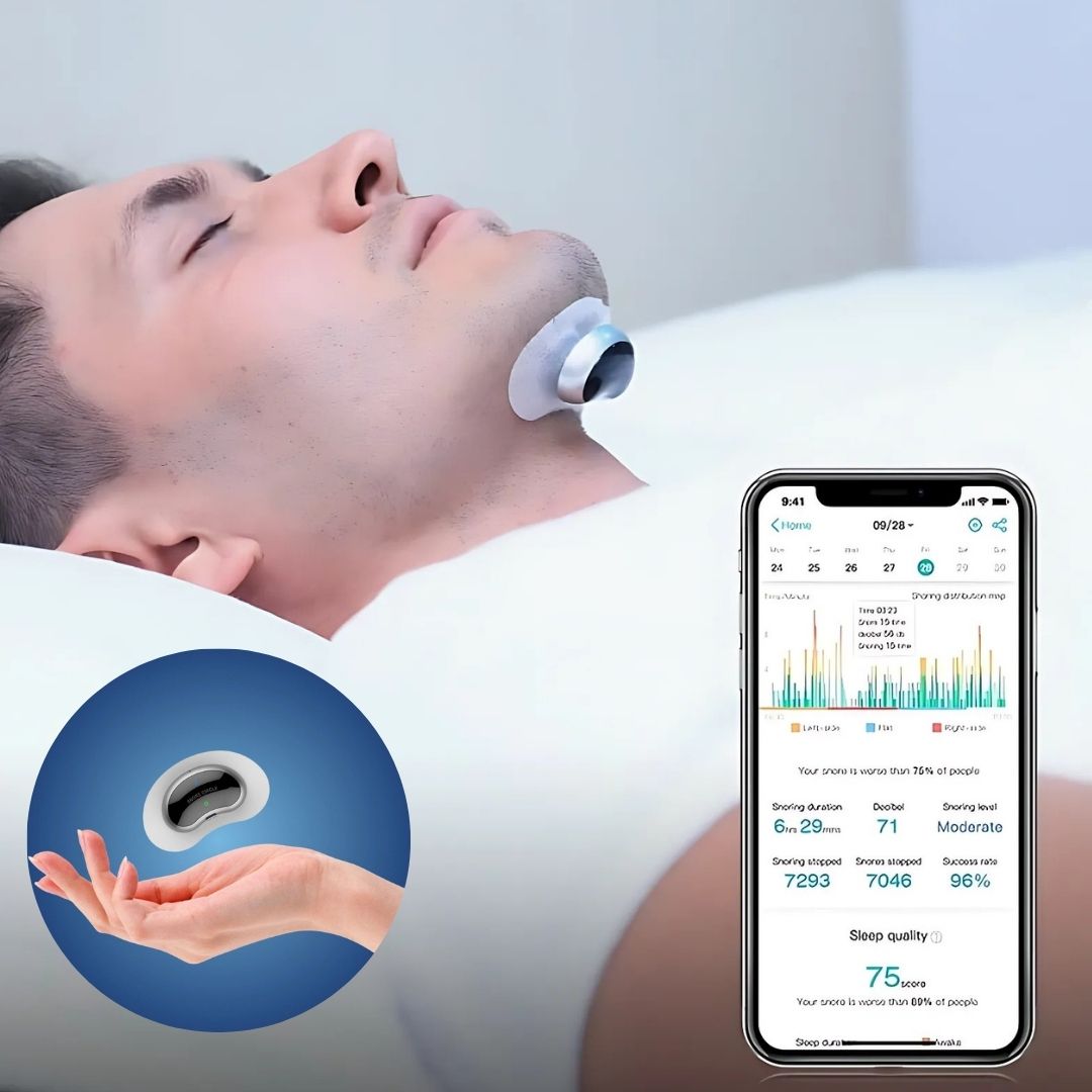 SilentLuft Exklusiv | Anti-Schnarch-Gerät – Besser schlafen – Schnarchsensor – Muskelstimulation – USB-ladbar – Komfortabel & tragbar