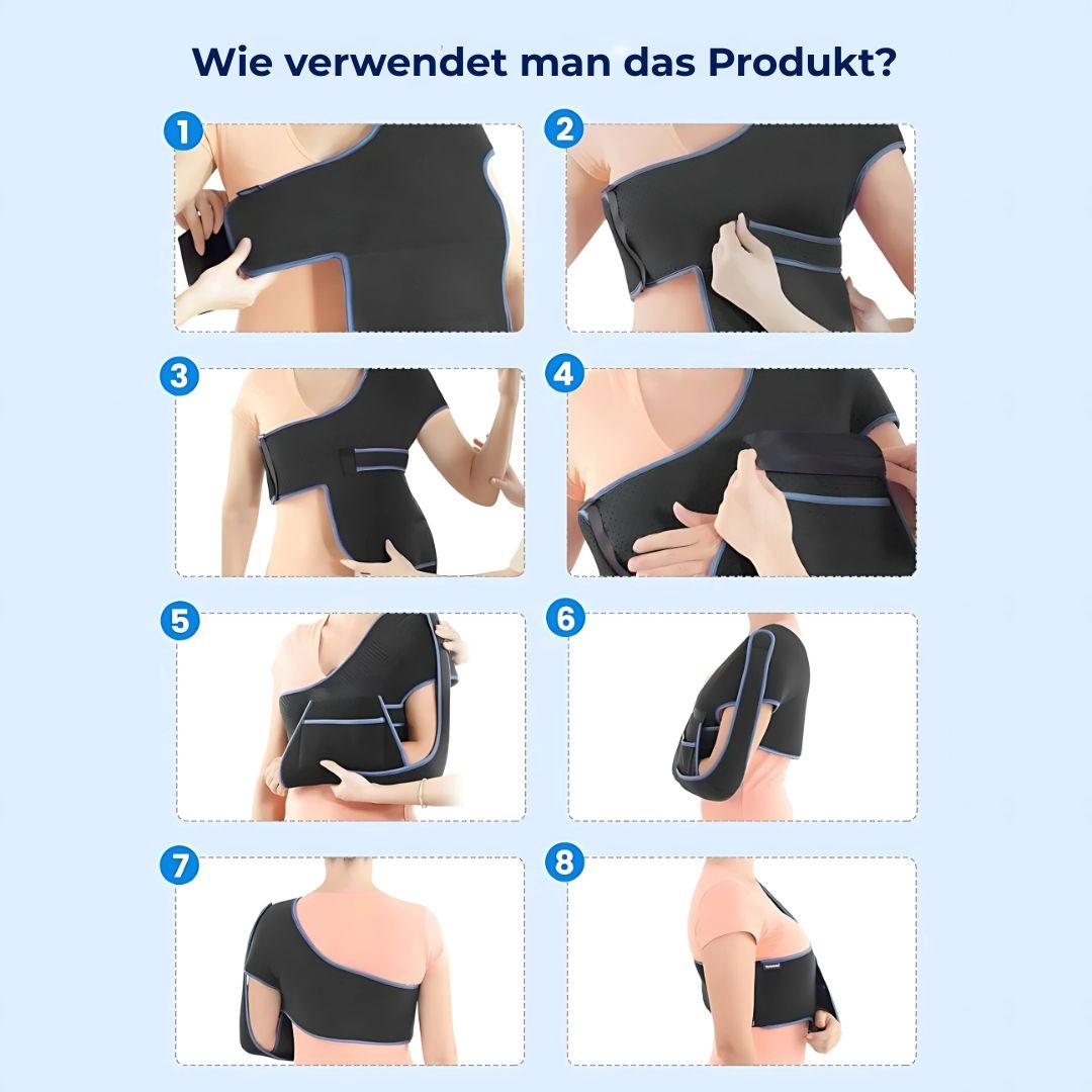 OrthoSecure Exklusiv | Schulterbandage – Verstellbare Unterstützung – Erholung nach OP – Schmerzlinderung – Stabilisierung bei Verletzungen