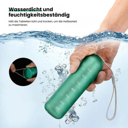 Aluminium Aufbewahrungsbox mit 7 Fächern | Reisebox geeignet für Tabletten & Vitamine | AluBox