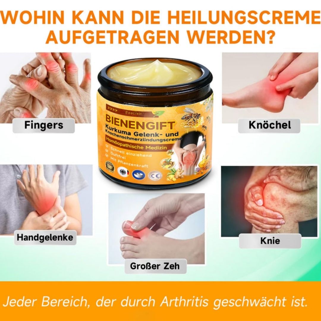 Bienengiftcreme | Salbe inklusive Bienengift, Hyaluron & Kollagen | BeeLixir