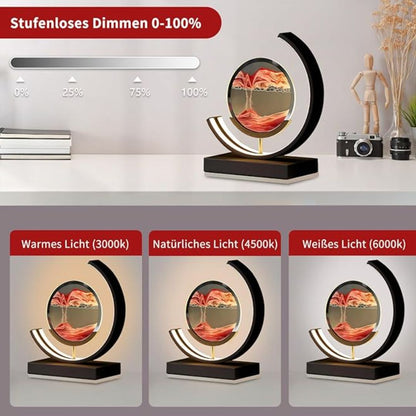 Deko LED Tischlampe | Zeitgemäße Designer Lampe | Sandbild zum Drehen | SandScape