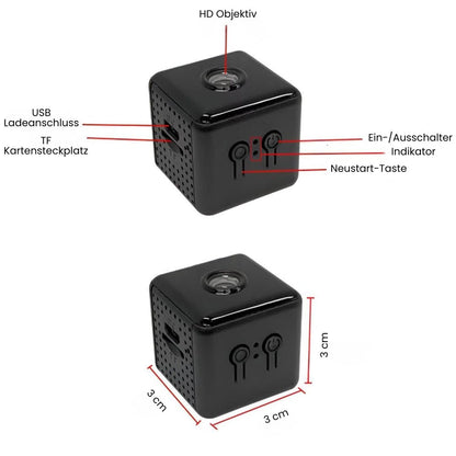 Überwachungskamera für außen & innen | Mini WLAN Kamera mit Live Übertragung auf Handy | Kabellos & Handlich | MiniWächter